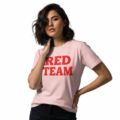 Red Team Statement T-Shirt – Bold Color Graphic Tee, Unisex, Soft Cotton