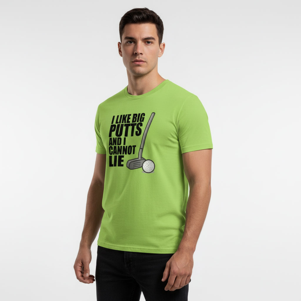 Funny Golf Slogan T-Shirt – I Like Big Putts And I Cannot Lie, Comfortable Fit, Youth & Adult