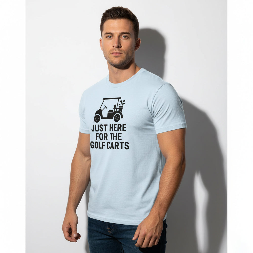 Funny Golf T-Shirt – Just Here For The Golf Carts, Men’s & Women’s, Retro Style
