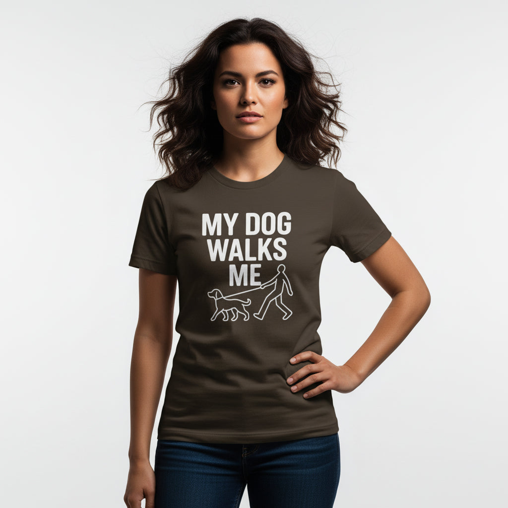 My Dog Walks Me Graphic Shirt – Cute Animal Slogan, Unisex, Gift for Pet Lovers