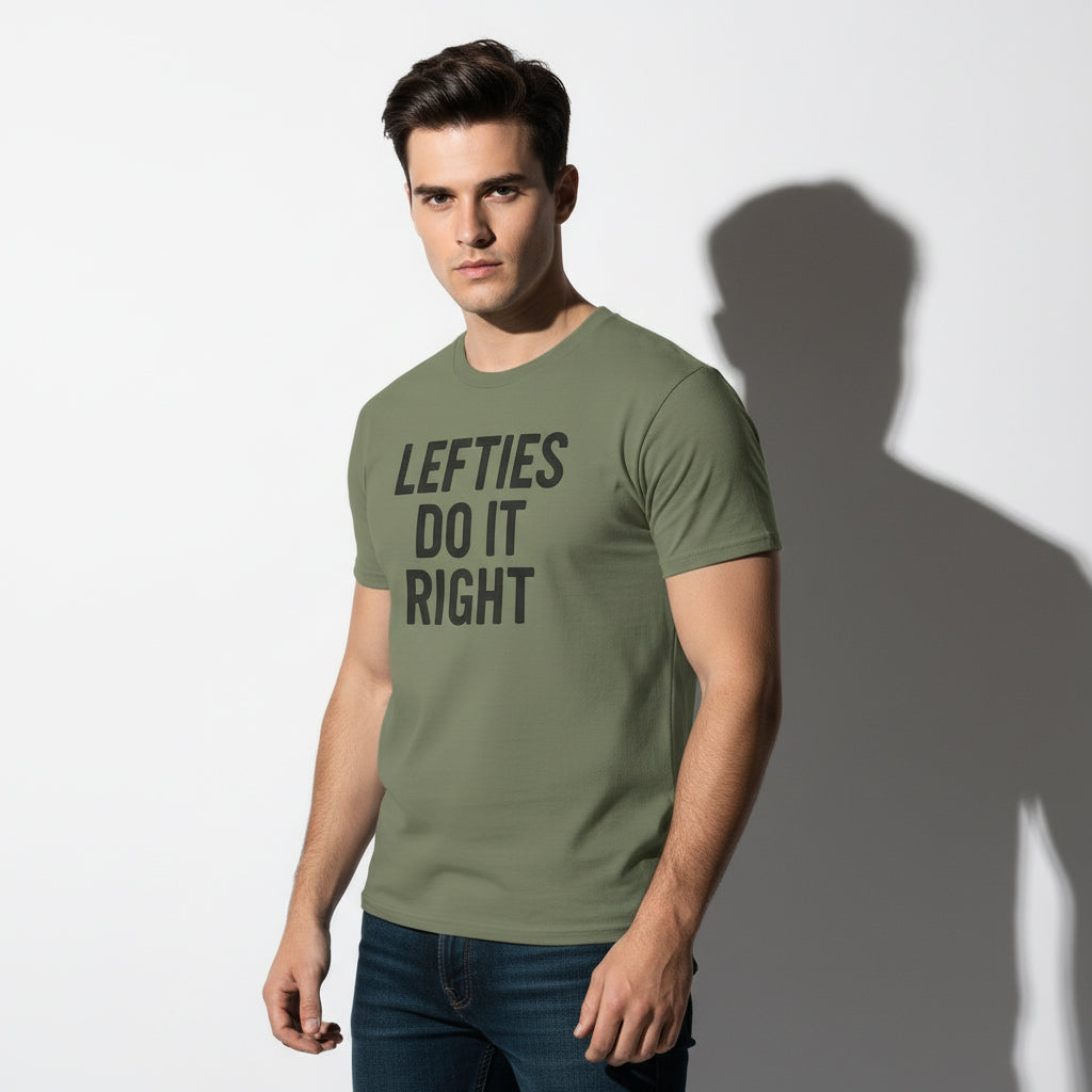 Lefties Do It Right Graphic Tee – Humor Statement, Comfortable Fit, Youth & Adult