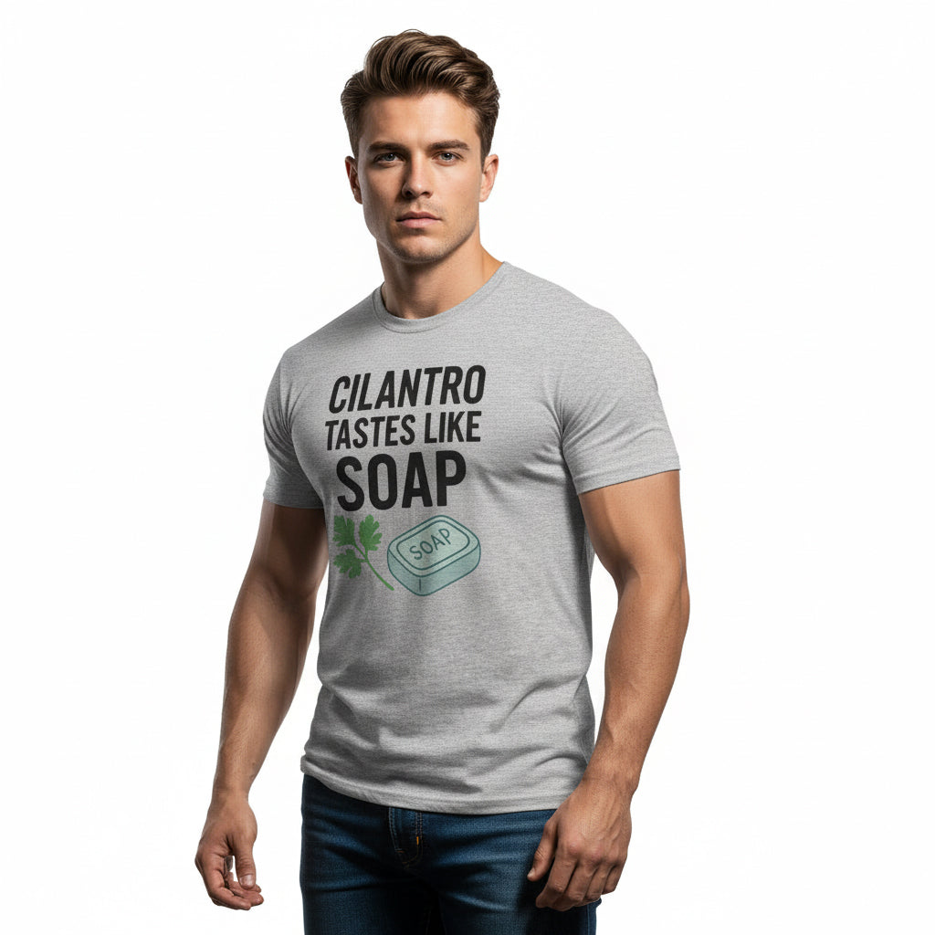 Cilantro Tastes Like Soap Slogan Tee – Taste Bud Controversy Shirt, Retro Humor, Sioux Falls