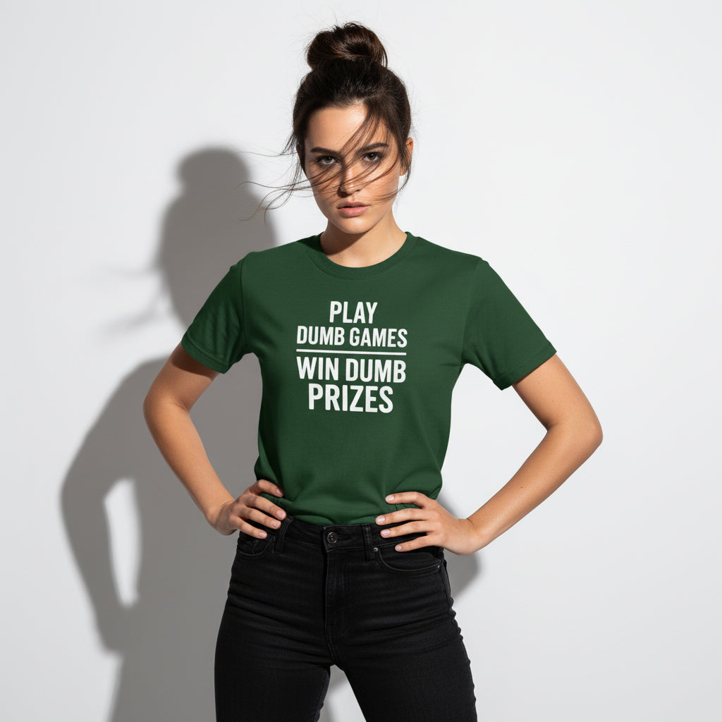 Meme-Inspired T-Shirt – Play Dumb Games Win Dumb Prizes, Comfortable Fit, Youth & Adult