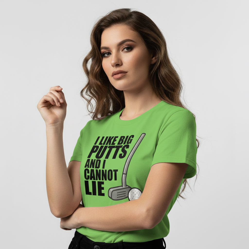 Funny Golf Slogan T-Shirt – I Like Big Putts And I Cannot Lie, Comfortable Fit, Youth & Adult