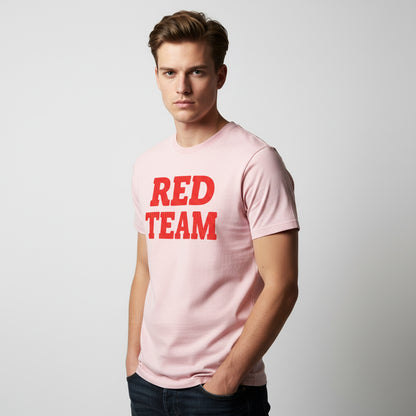 Red Team Statement T-Shirt – Bold Color Graphic Tee, Unisex, Soft Cotton