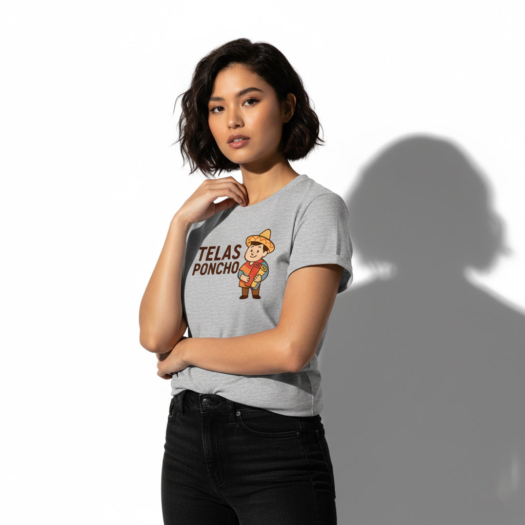 Telas Poncho Graphic T-Shirt – Latin Textile Print, Unisex, Soft Cotton