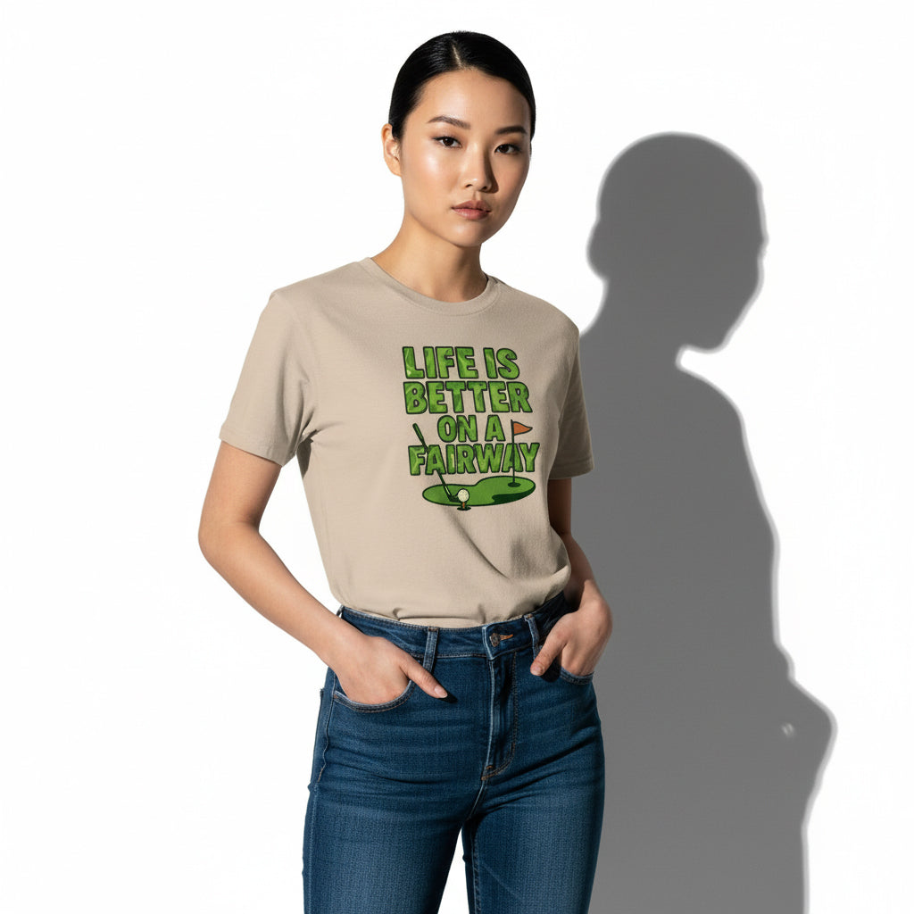 Life Is Better On A Fairway Golf T-Shirt – Unisex, Soft Cotton, Golfer Gift