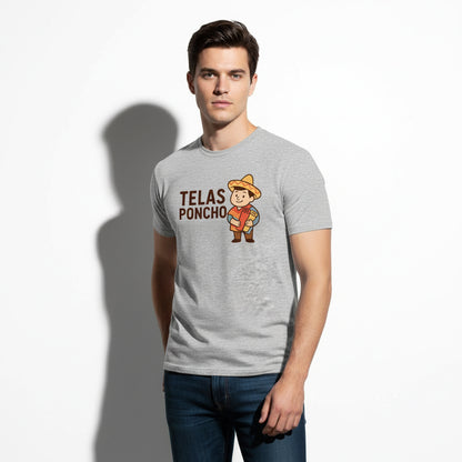 Telas Poncho Graphic T-Shirt – Latin Textile Print, Unisex, Soft Cotton