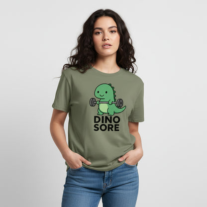 Funny Dino Sore Slogan Tee – Prehistoric Humor, Unisex, Youth & Adult