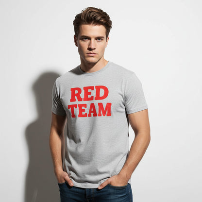 Red Team Statement T-Shirt – Bold Color Graphic Tee, Unisex, Soft Cotton