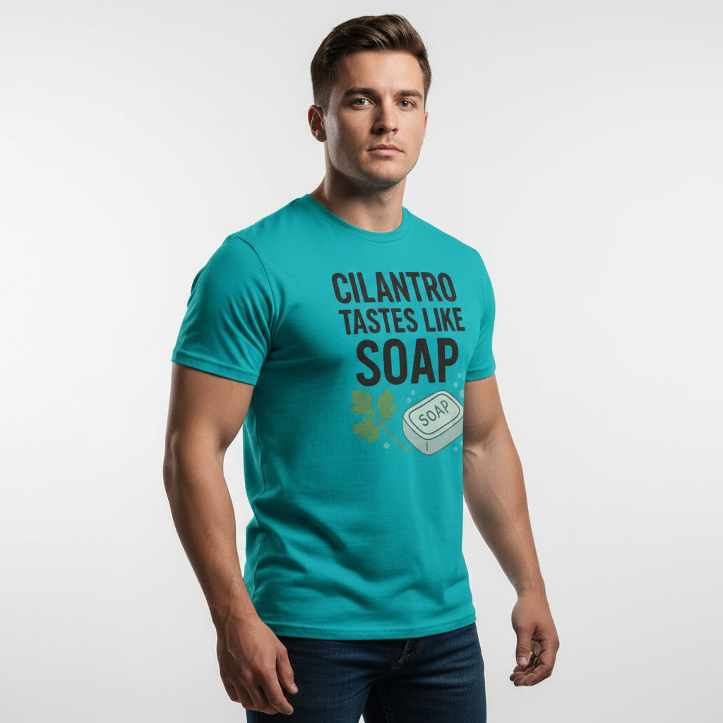 Cilantro Tastes Like Soap Slogan Tee – Taste Bud Controversy Shirt, Retro Humor, Sioux Falls