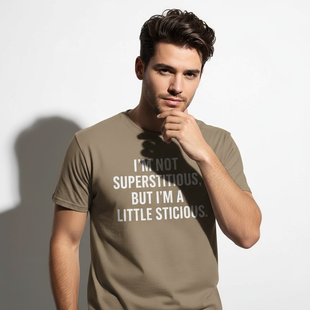 Funny Quote Graphic Tee – I’m Not Superstitious, But I’m A Little Stitious, Men’s & Women’s