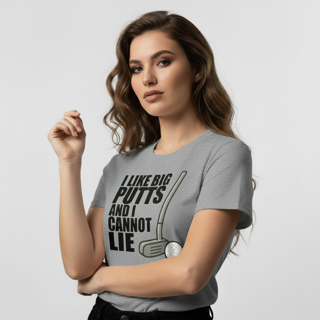 Funny Golf Slogan T-Shirt – I Like Big Putts And I Cannot Lie, Comfortable Fit, Youth & Adult