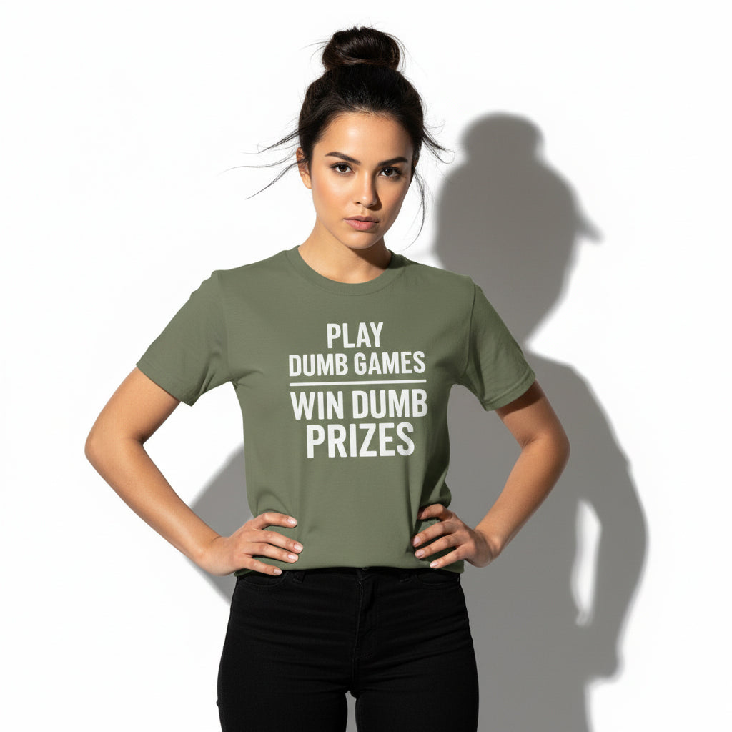 Meme-Inspired T-Shirt – Play Dumb Games Win Dumb Prizes, Comfortable Fit, Youth & Adult