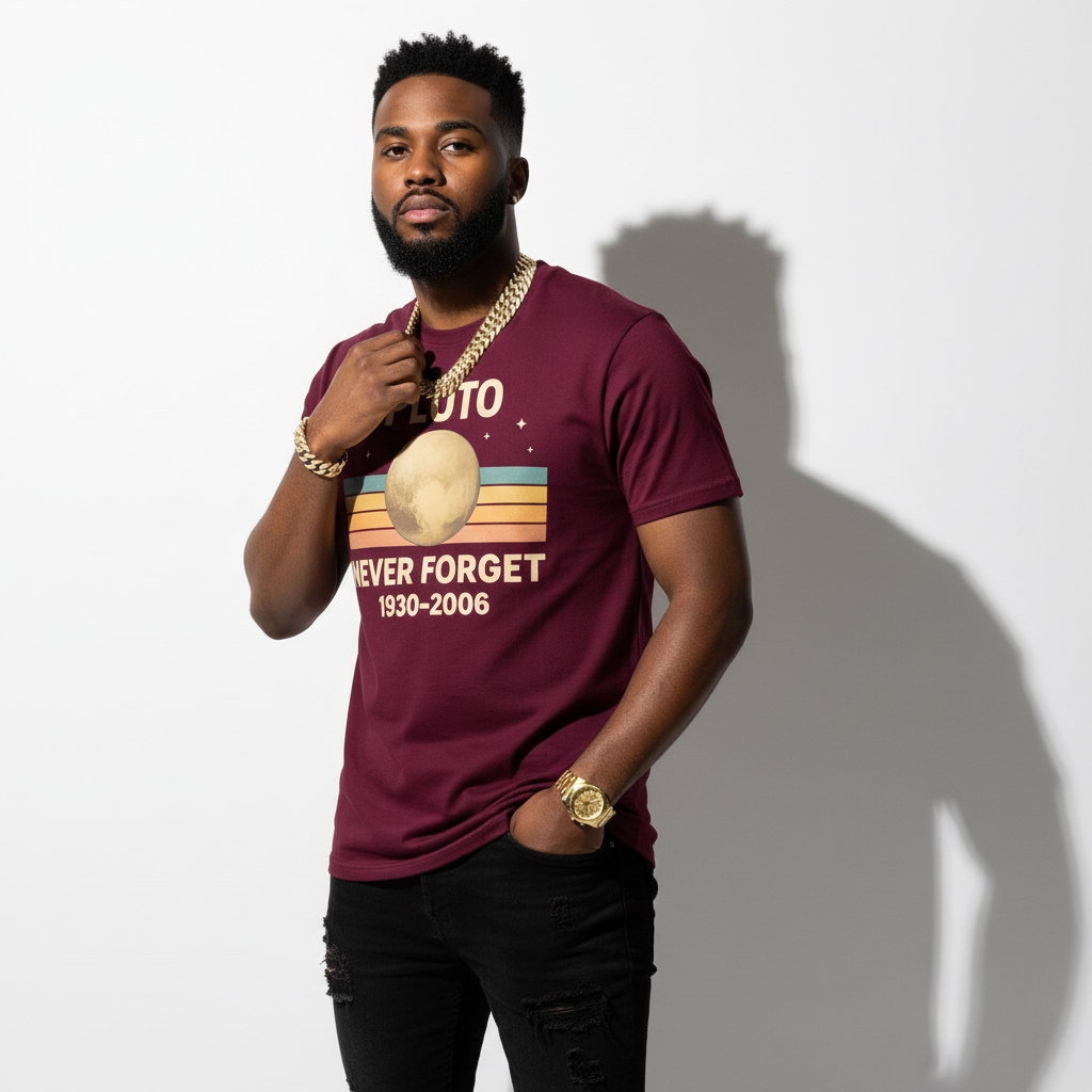 Pluto Planet Memorial Tee – Science Humor Shirt, Comfortable Fit, Gift for Space Fans