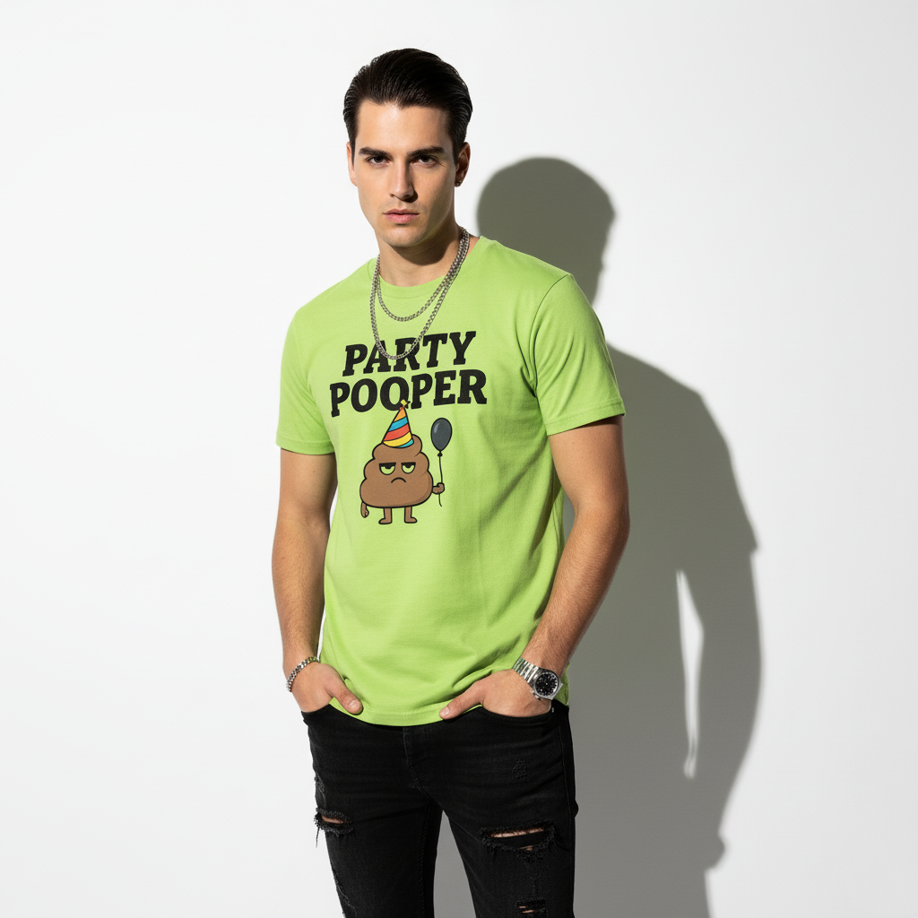 Party Pooper Graphic Tee – Silly Humor Shirt, Unisex, Gift for Friends