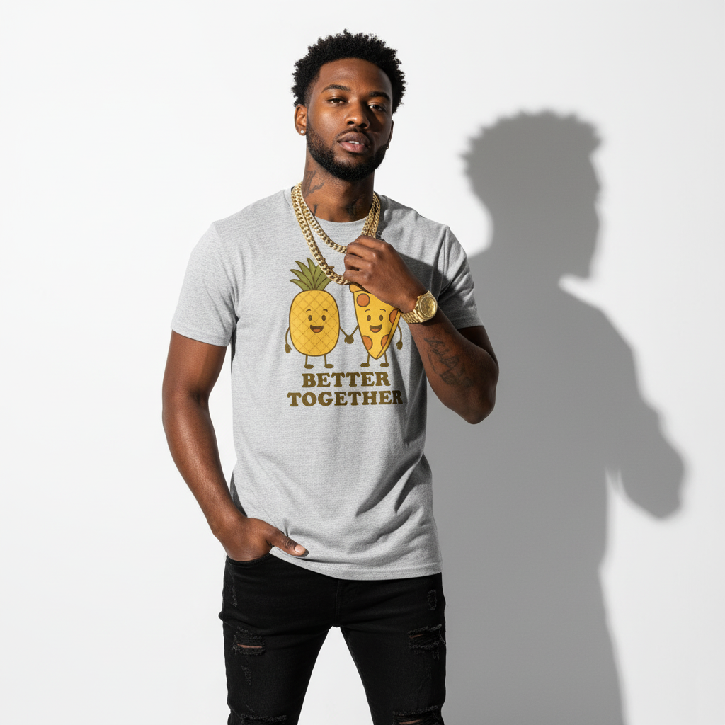 Better Together Pizza Pineapple Tee – Unique Foodie Shirt, Comfortable Fit, Youth & Adult