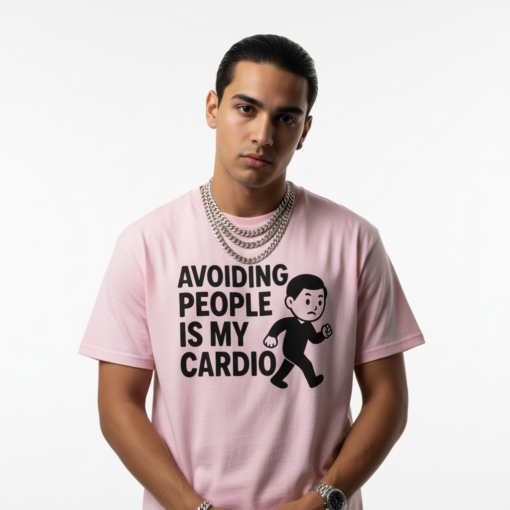 Avoiding People Is My Cardio Funny T-Shirt – Introvert Humor Tee, Unisex, Soft Cotton