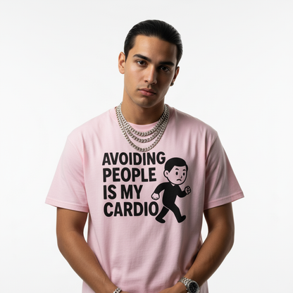 Avoiding People Is My Cardio Funny T-Shirt – Introvert Humor Tee, Unisex, Soft Cotton