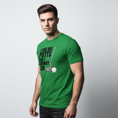 Funny Golf Slogan T-Shirt – I Like Big Putts And I Cannot Lie, Comfortable Fit, Youth & Adult