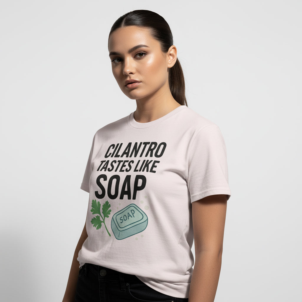 Cilantro Tastes Like Soap Slogan Tee – Taste Bud Controversy Shirt, Retro Humor, Sioux Falls
