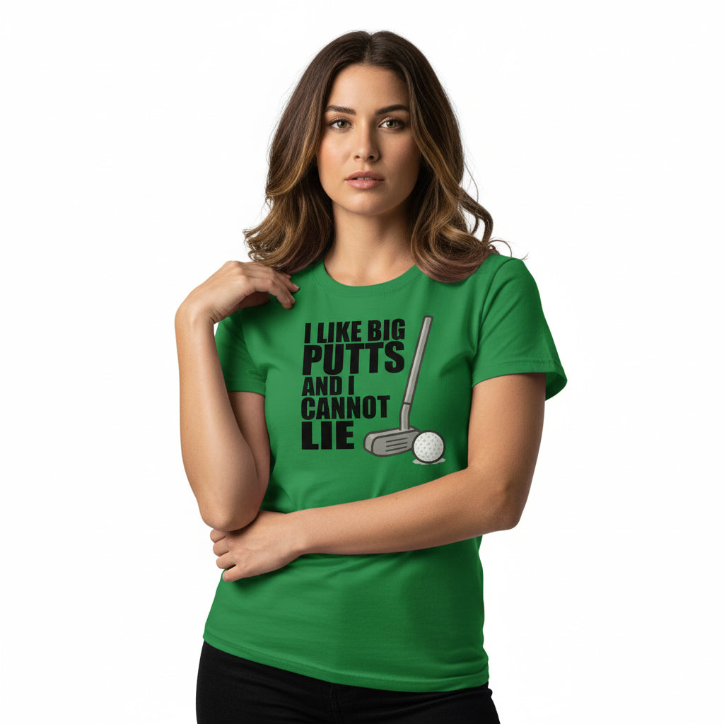 Funny Golf Slogan T-Shirt – I Like Big Putts And I Cannot Lie, Comfortable Fit, Youth & Adult