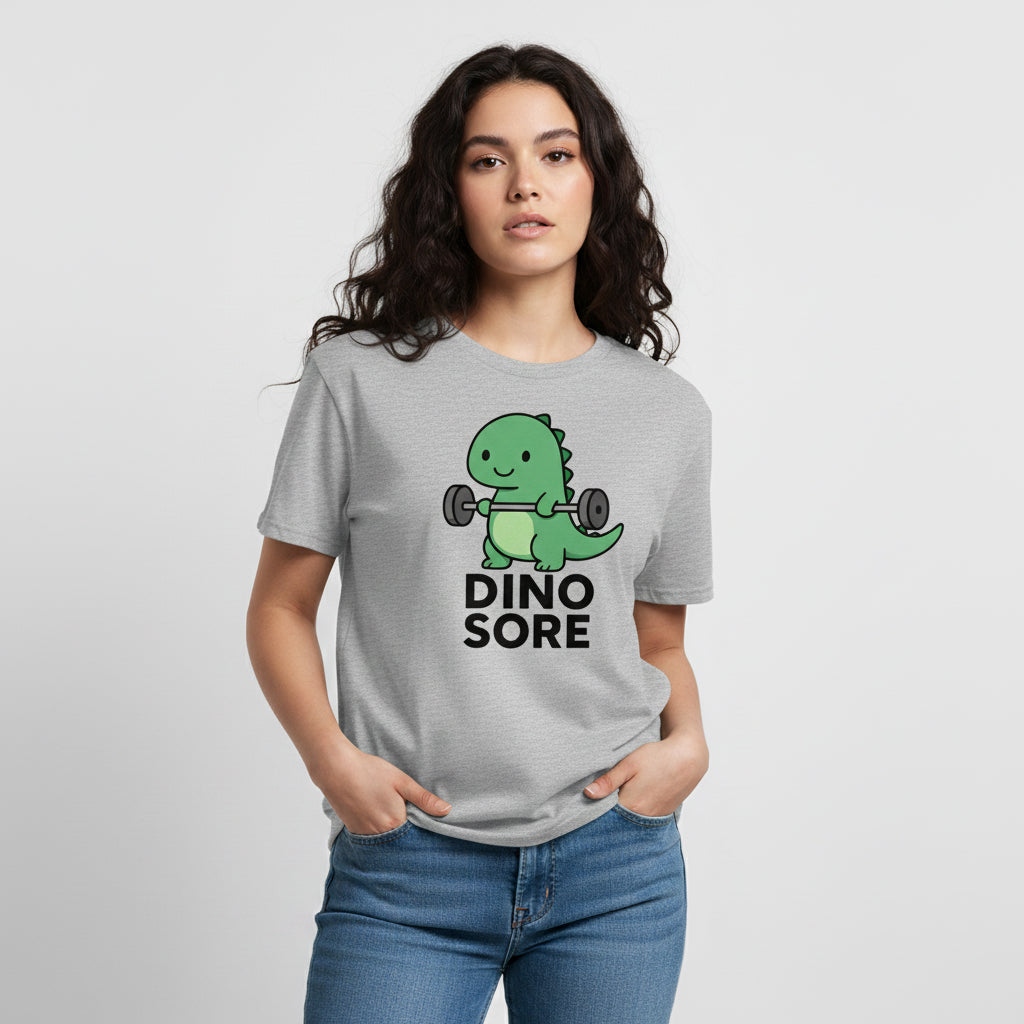Funny Dino Sore Slogan Tee – Prehistoric Humor, Unisex, Youth & Adult