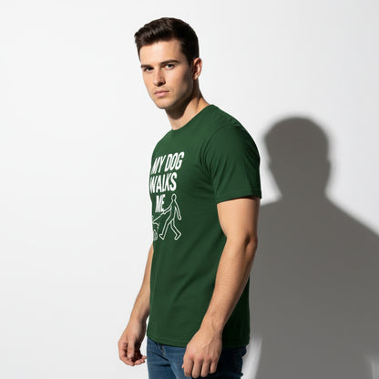 My Dog Walks Me Graphic Shirt – Cute Animal Slogan, Unisex, Gift for Pet Lovers