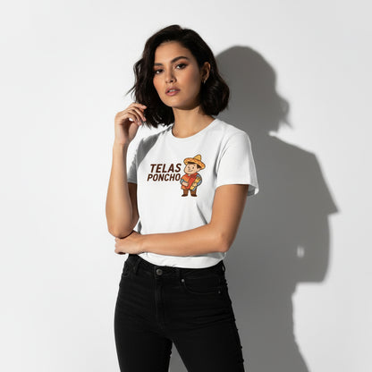 Telas Poncho Graphic T-Shirt – Latin Textile Print, Unisex, Soft Cotton