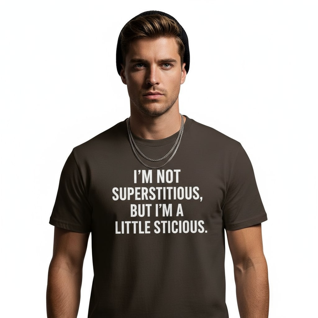 Funny Quote Graphic Tee – I’m Not Superstitious, But I’m A Little Stitious, Men’s & Women’s