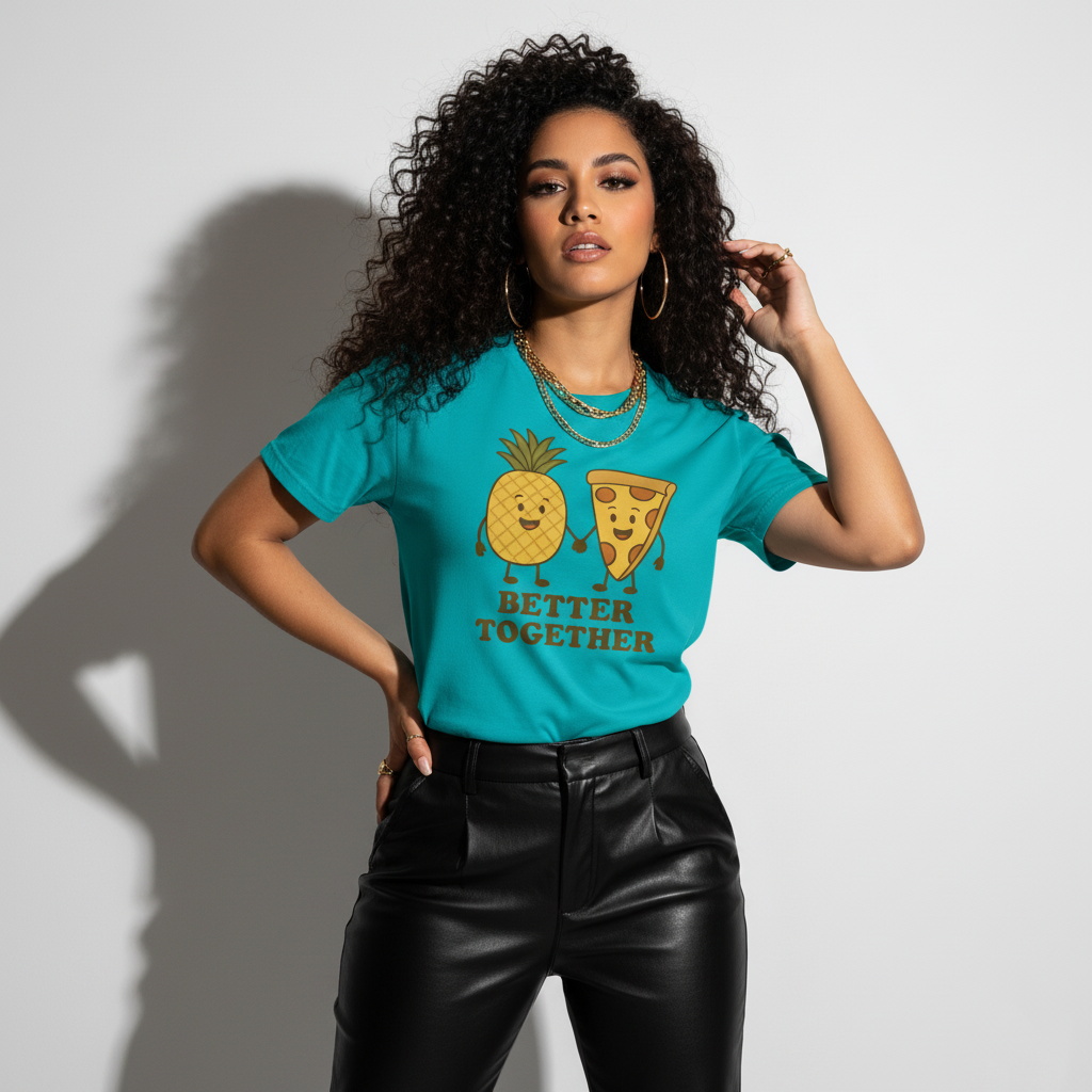 Better Together Pizza Pineapple Tee – Unique Foodie Shirt, Comfortable Fit, Youth & Adult