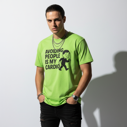 Avoiding People Is My Cardio Funny T-Shirt – Introvert Humor Tee, Unisex, Soft Cotton