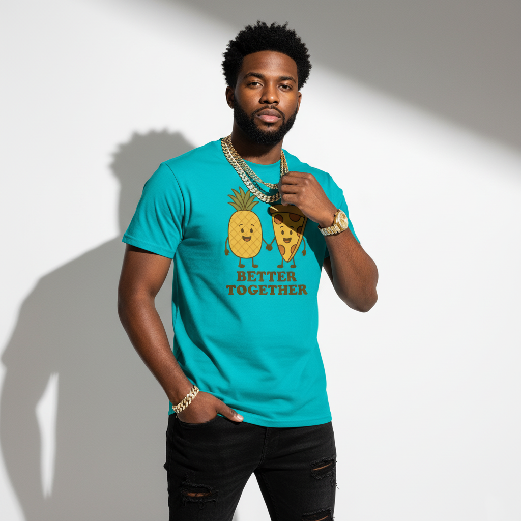 Better Together Pizza Pineapple Tee – Unique Foodie Shirt, Comfortable Fit, Youth & Adult