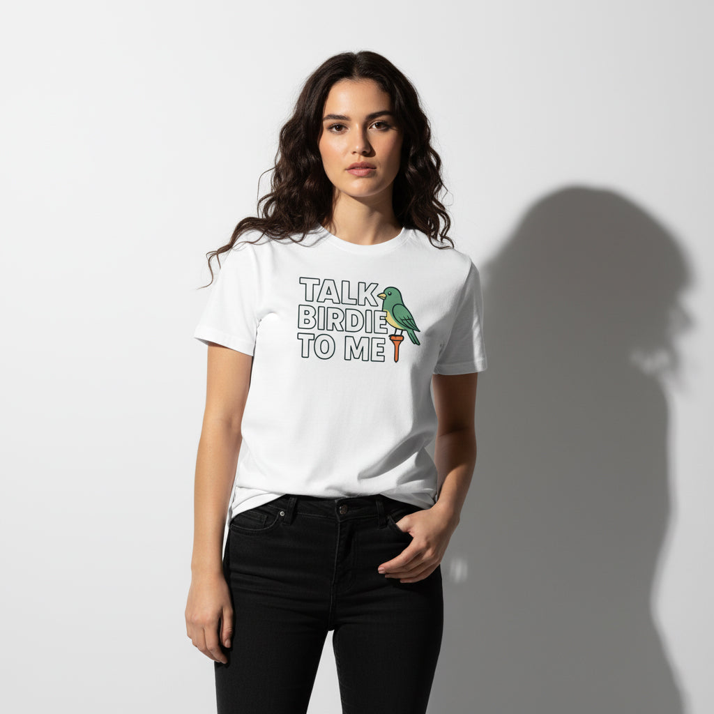 Talk Birdie To Me Funny Golf T-Shirt – Unisex, Soft Cotton, Golfer Gift