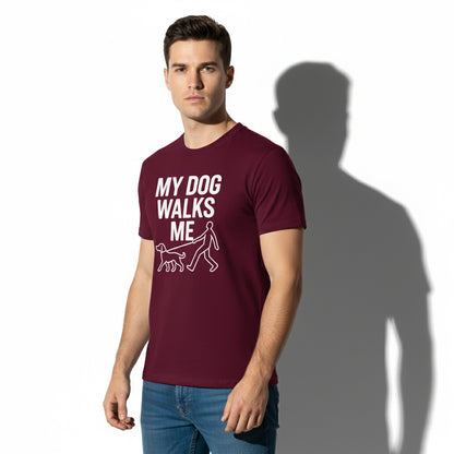 My Dog Walks Me Graphic Shirt – Cute Animal Slogan, Unisex, Gift for Pet Lovers