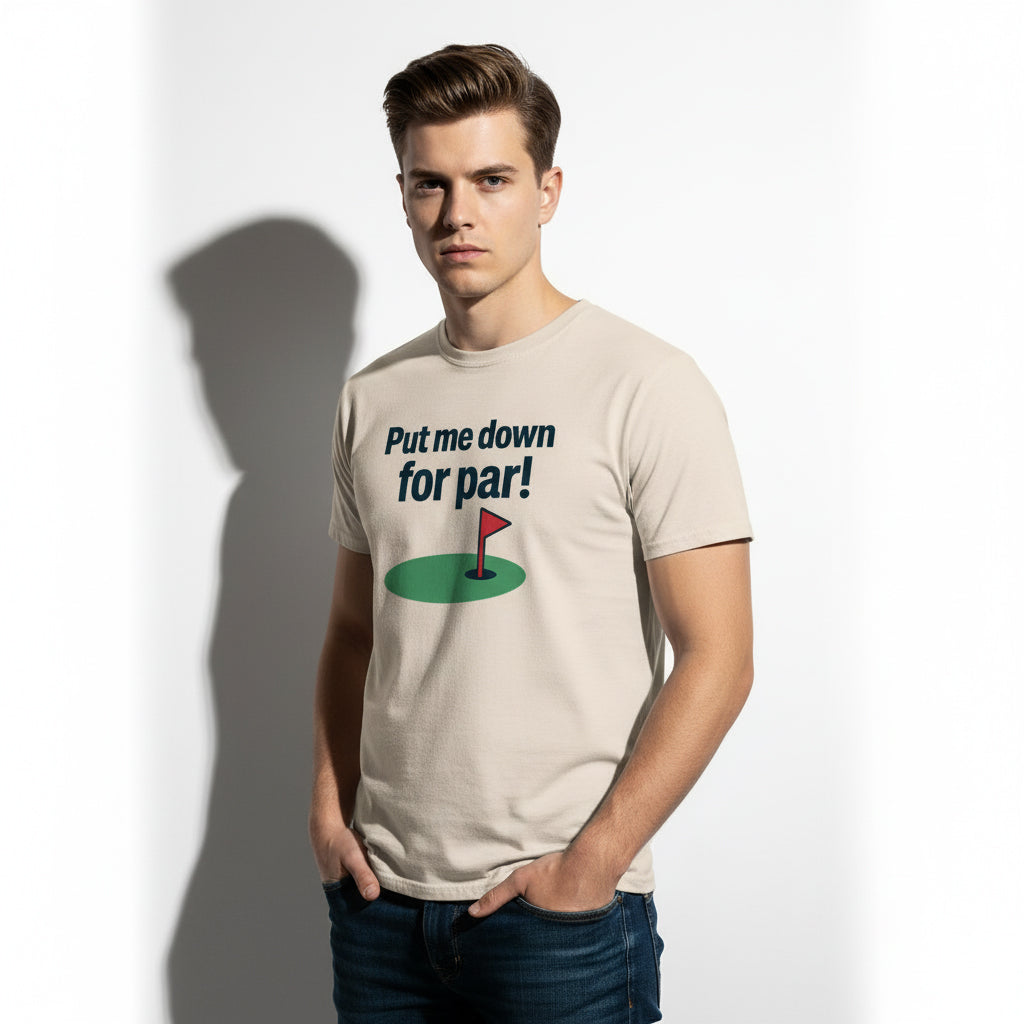 Put Me Down For Par! Funny Golf T-Shirt – Unisex, Soft Cotton, Golfer Gift