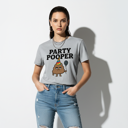 Party Pooper Graphic Tee – Silly Humor Shirt, Unisex, Gift for Friends