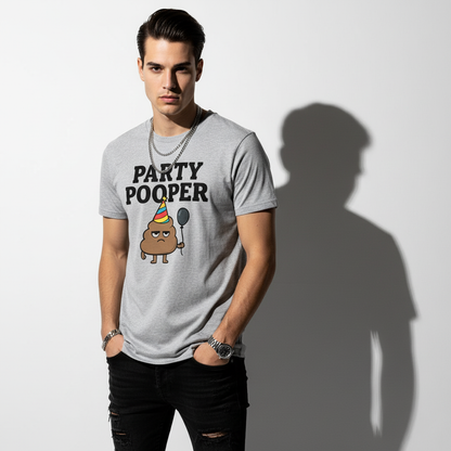 Party Pooper Graphic Tee – Silly Humor Shirt, Unisex, Gift for Friends