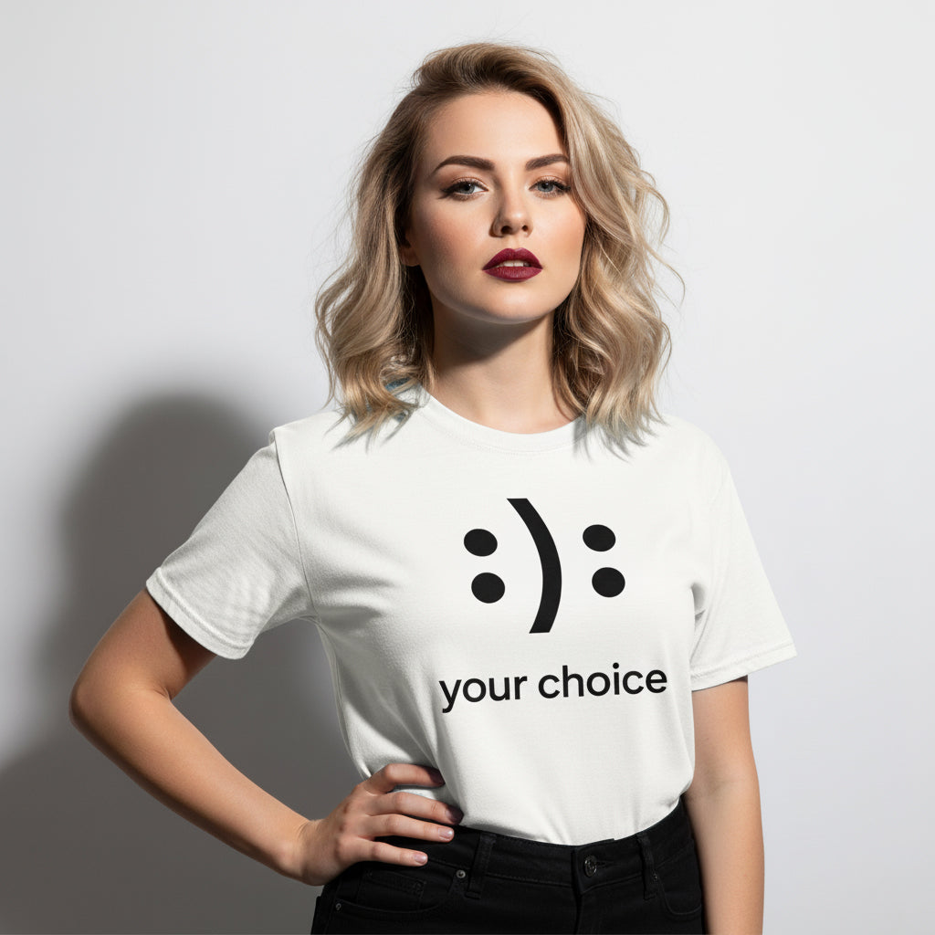:): Smiley Your Choice T-Shirt – Mood Shirt, Graphic, Comfortable Fit, Gift