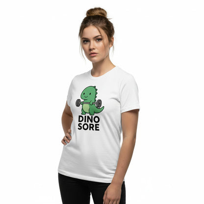 Funny Dino Sore Slogan Tee – Prehistoric Humor, Unisex, Youth & Adult