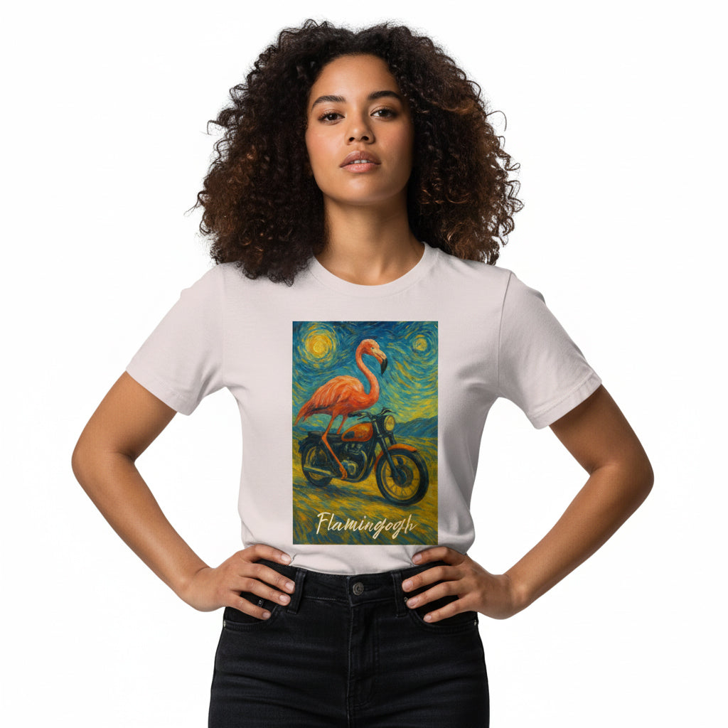 Flamingogh Flamingo Van Gogh Tee – Unique Art Lover Gift, Unisex, Soft Cotton