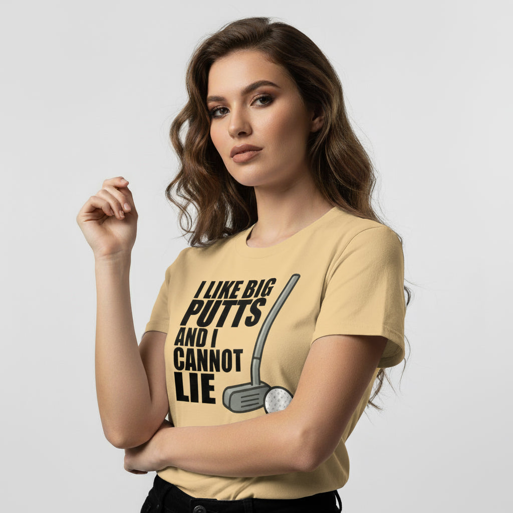 Funny Golf Slogan T-Shirt – I Like Big Putts And I Cannot Lie, Comfortable Fit, Youth & Adult