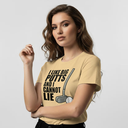 Funny Golf Slogan T-Shirt – I Like Big Putts And I Cannot Lie, Comfortable Fit, Youth & Adult