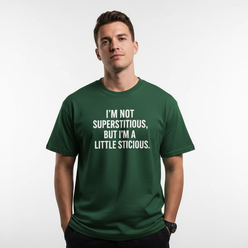 Funny Quote Graphic Tee – I’m Not Superstitious, But I’m A Little Stitious, Men’s & Women’s