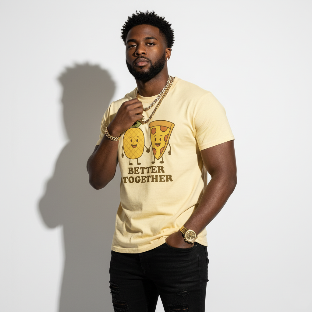 Better Together Pizza Pineapple Tee – Unique Foodie Shirt, Comfortable Fit, Youth & Adult
