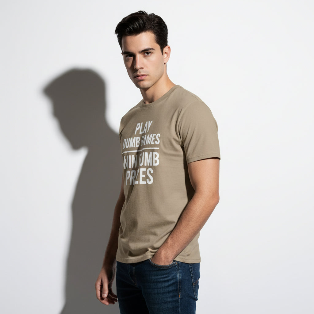Meme-Inspired T-Shirt – Play Dumb Games Win Dumb Prizes, Comfortable Fit, Youth & Adult