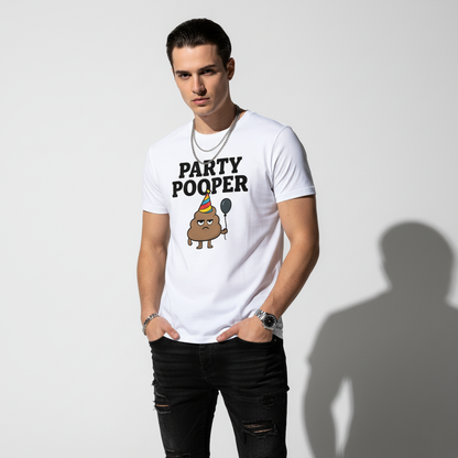 Party Pooper Graphic Tee – Silly Humor Shirt, Unisex, Gift for Friends