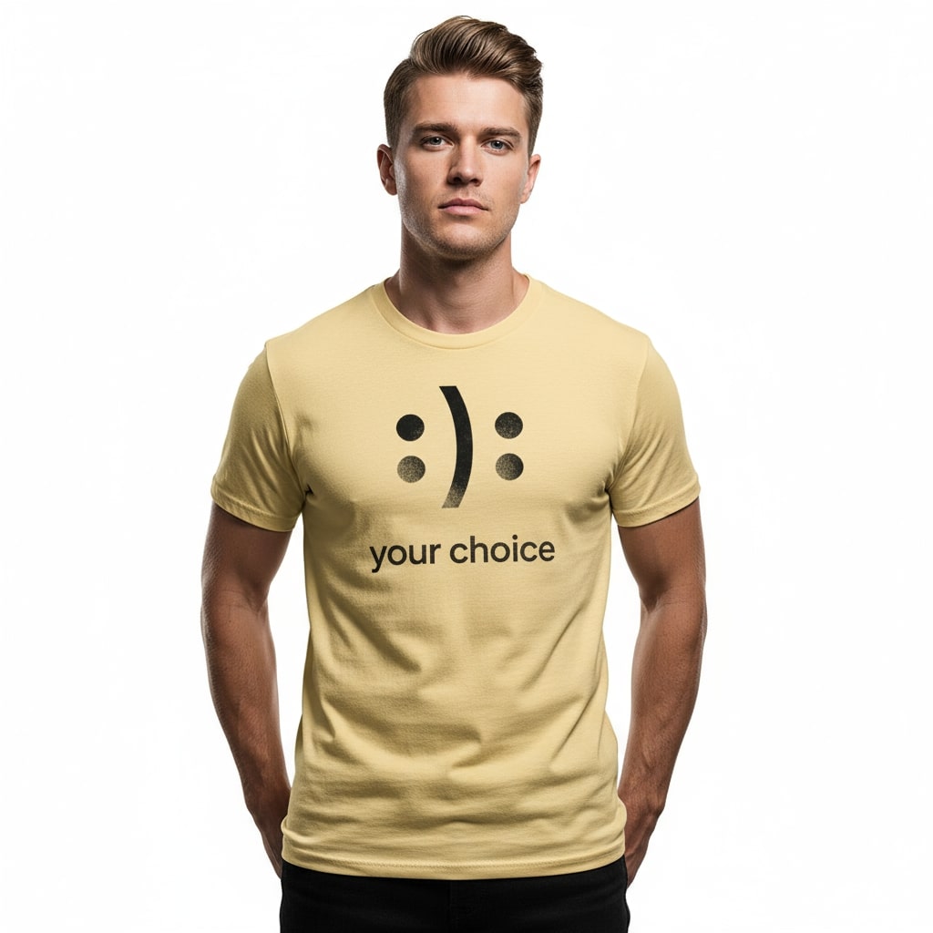 :): Smiley Your Choice T-Shirt – Mood Shirt, Graphic, Comfortable Fit, Gift