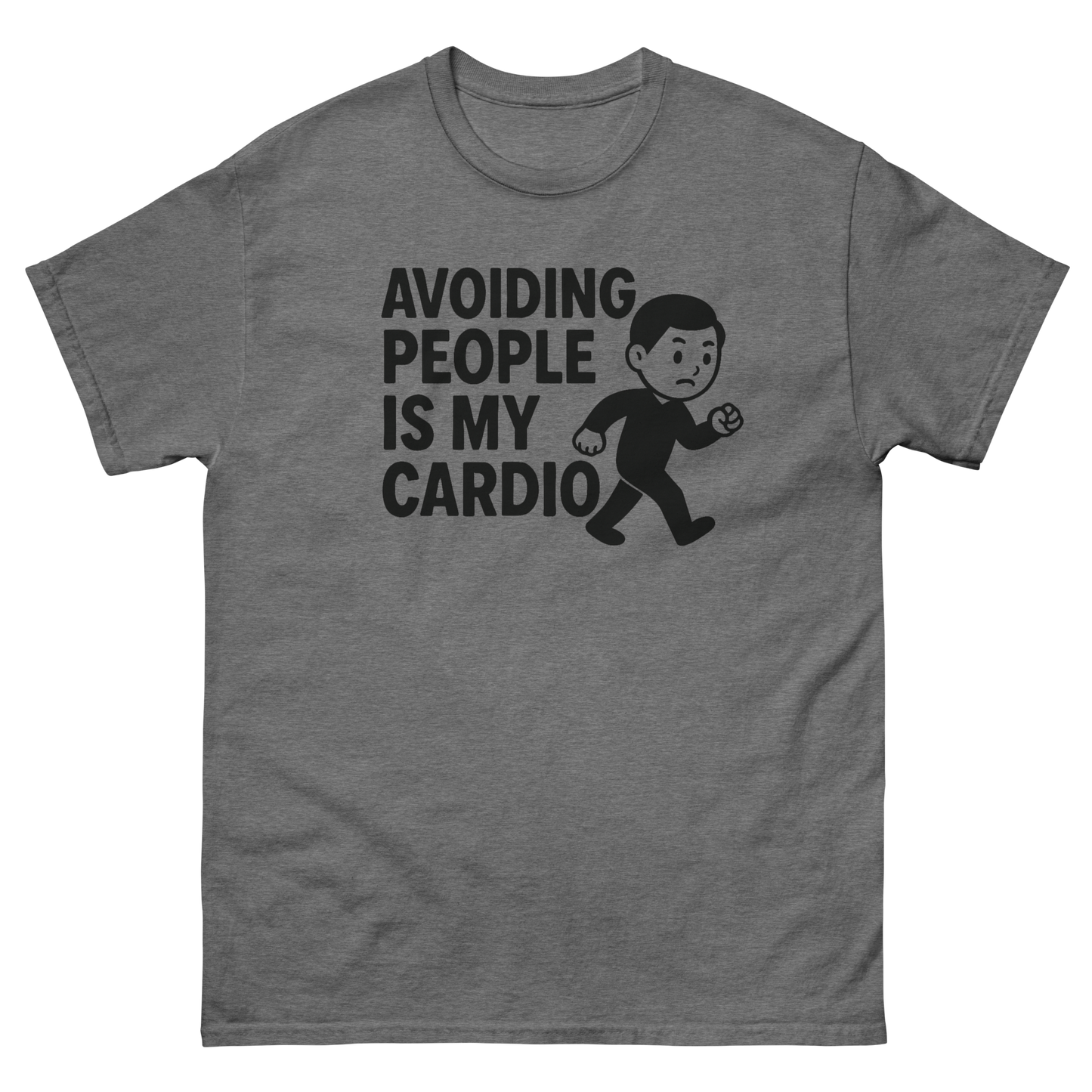 Avoiding People Is My Cardio Funny T-Shirt – Introvert Humor Tee, Unisex, Soft Cotton