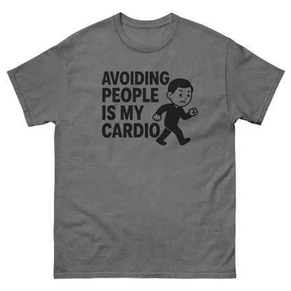 Avoiding People Is My Cardio Funny T-Shirt – Introvert Humor Tee, Unisex, Soft Cotton